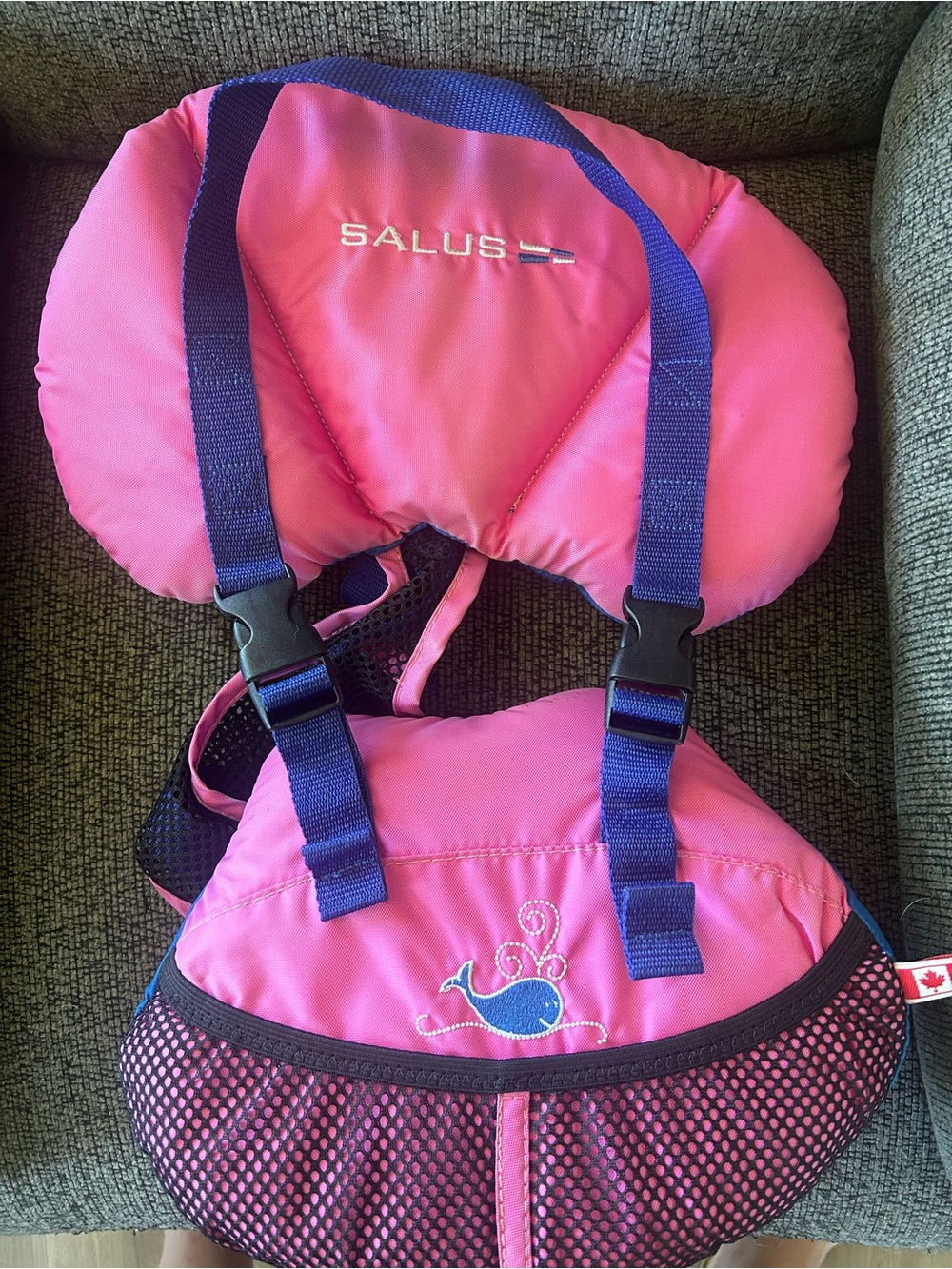 Salus Pink Kids Swim Life Jacket with Whale Design